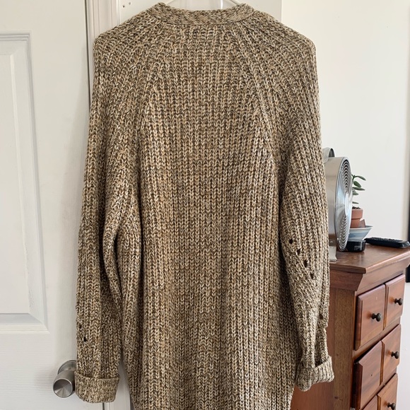 Oversized Taupe Knit Cardigan - Picture 5 of 5